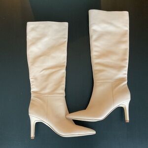 Marc Fisher LTD Georgie’s Pointed Toe Knee High Boot Light Natural Color